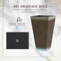 Outsunny Set Of 3 Tall Planters With Drainage Hole, 28