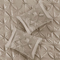 7 Piece Tufted Comforter Set Taupe Cal King California King Taupe Polyester