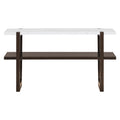 Retro Elegant Console Table With Marble Effect Top And Versatile Storage Solutions For Entryway And Living Room Espresso Espresso Solid Wood Mdf