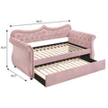 Pink Upholstered Twin Daybed With Trundle Twin Pink Wood Bedroom Contemporary Velvet Velvet