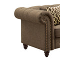Brown Tufted Accent Chair With Pillow Brown Primary Living Space Wood Fabric