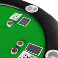 Folding Poker Table Top For 10 Players Tri Fold Texas Holdem Blackjack Casino Game Tabletop Green Green Primary Living Space Modern Mdf
