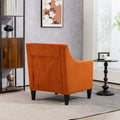 Coolmore Modern Accent Chair,Upholstered Armchair With Scooped Arms For Bedroom,Apartment,Studio,Office,Waiting Room Orange Corduroy Orange Primary Living Space Foam Corduroy