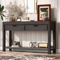 Console Table Entryway Table For Hallway Living Room With 2 Drawers And 1 Shelf Antique Brown Mdf