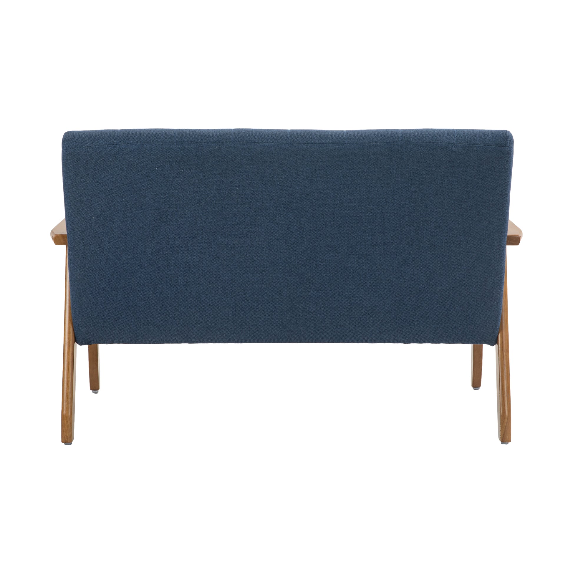 Coolmore Mid Century Modern Solid Loveseat Sofa Upholstered Linen Loveseat, 2 Seat Upholstered Loveseat Sofa Modern Couch Navy Linen 2 Seat