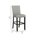 Lok 30 Inch Wood Barstool, Set Of 2, Trim, Padded Seating, Gray Gray Solid Wood