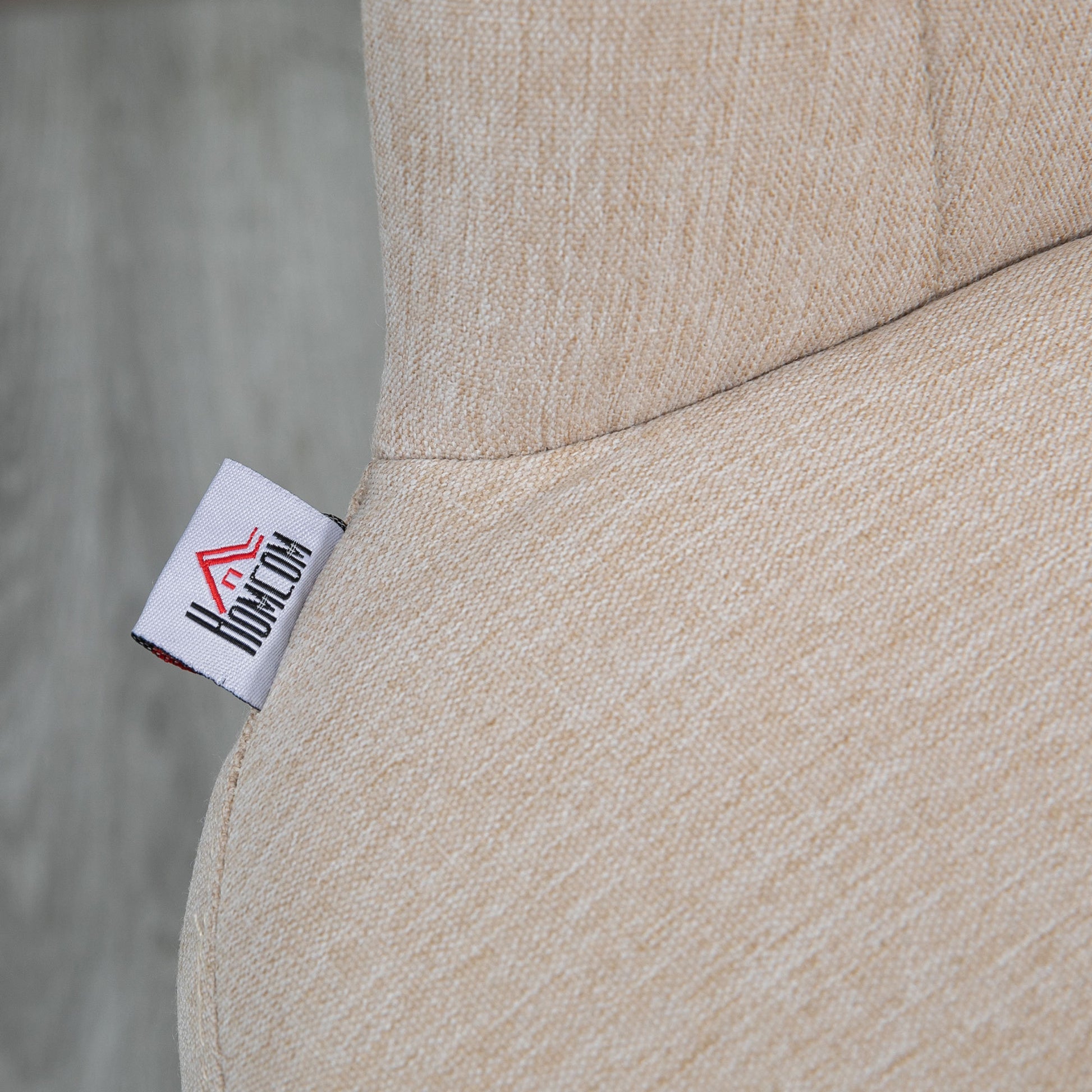 Homcom Adjustable Swivel Bar Stools Set Of 2, Linen Touch Fabric, Beige Beige Polyester