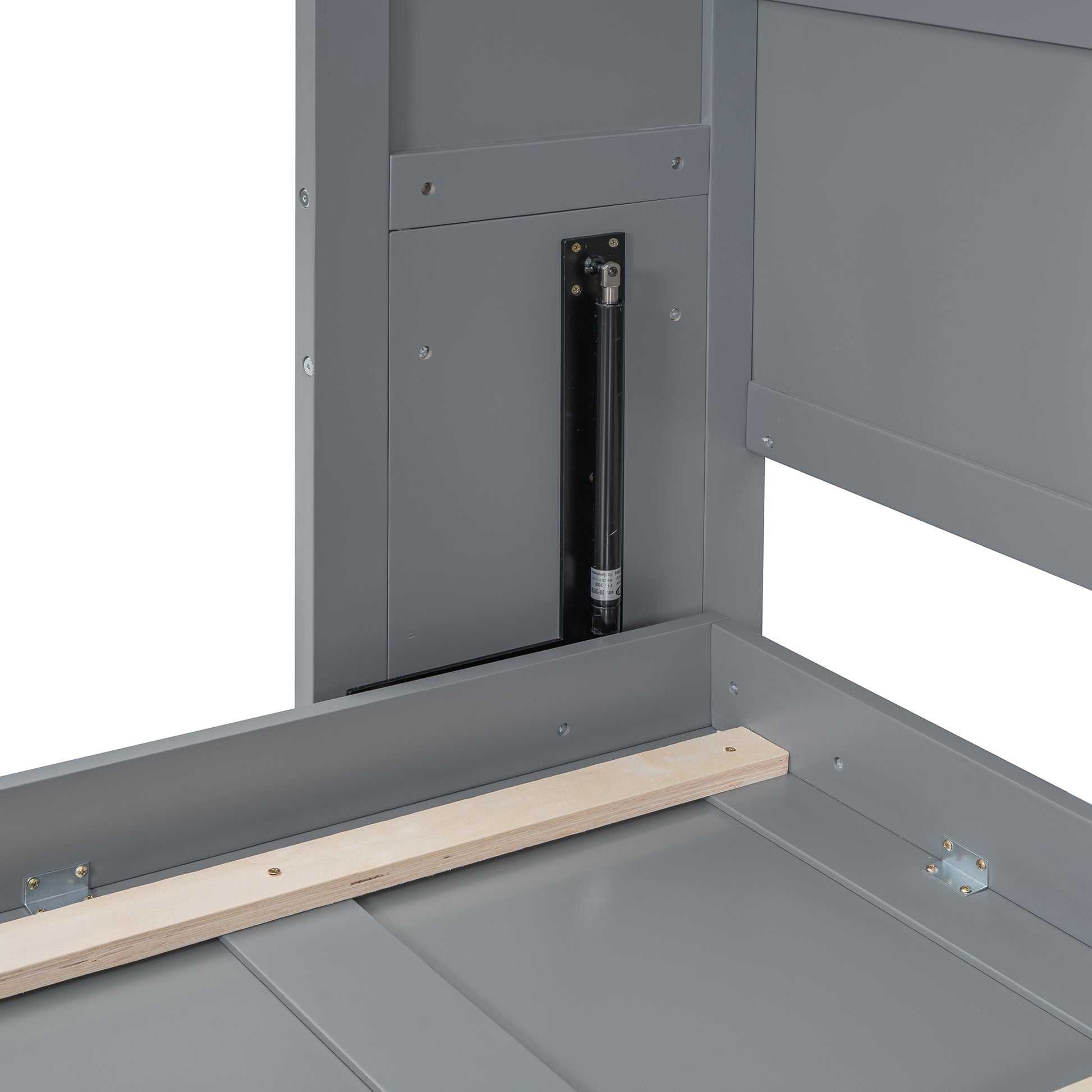 Queen Size Murphy Bed Wall Bed With Top Shelves & Usb,Gray Queen Gray Plywood