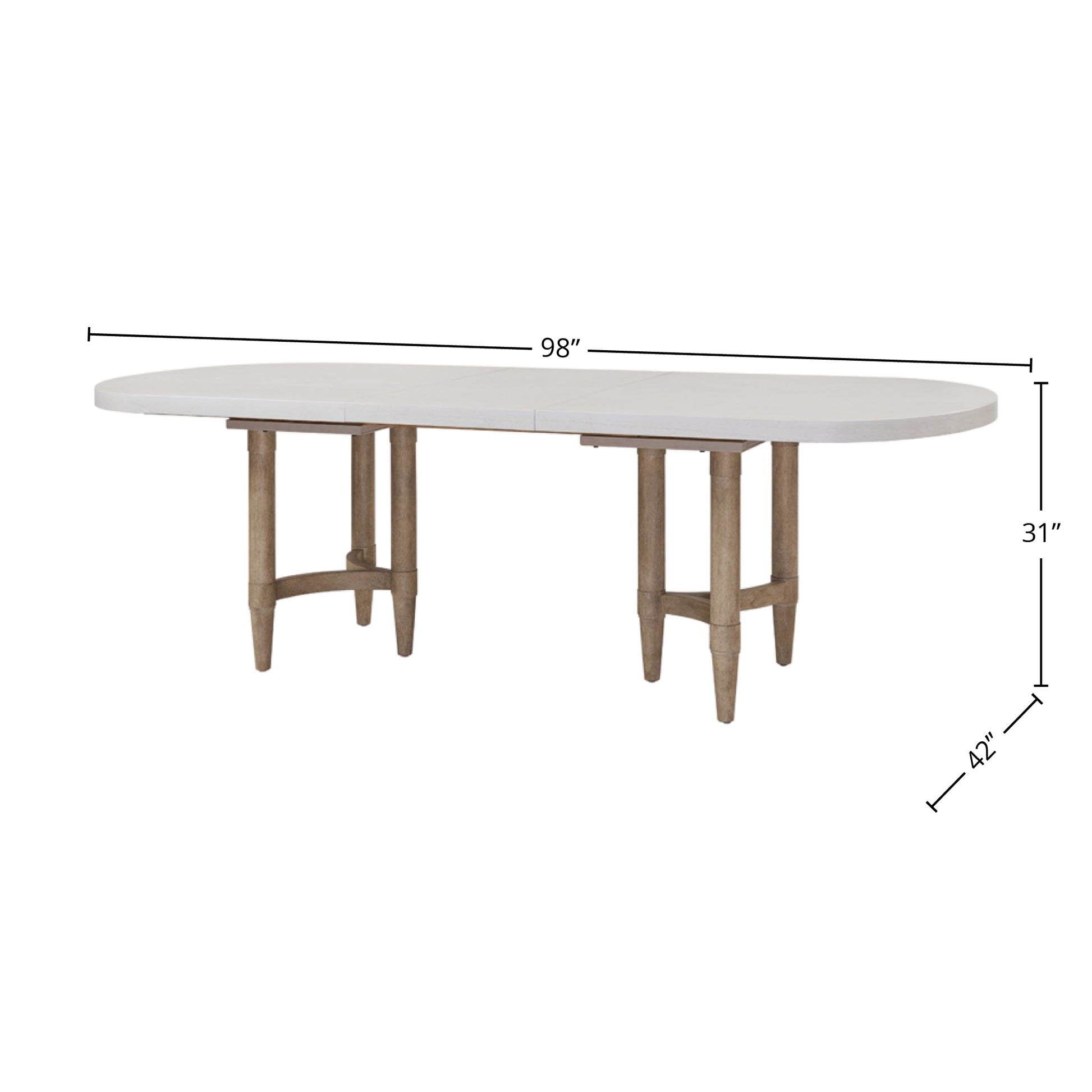 Triad Double Pedestal Dining Table With Leaf Sand Solid Wood Mdf