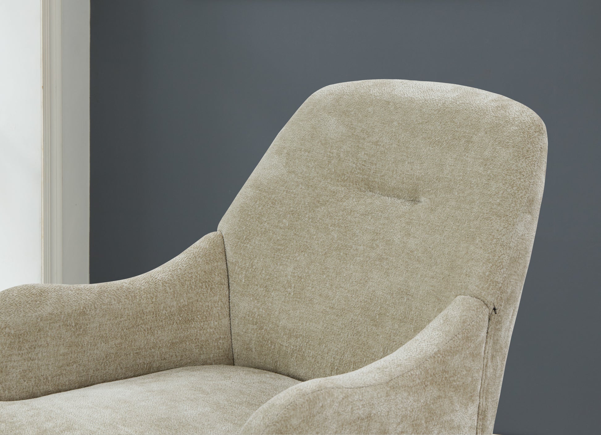 Chenille Armchair, Modern Style Accent Chair With Wood Legs, Comfy Design For Living Room, Bedroom, Office, Light Grey Gray Foam Wood Fabric