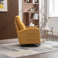 Jiada Upholstered Swivel Glider.Rocking Chair For Nursery In Yellow.Modern Style One Left Bag Yellow Primary Living Space Foam Metal