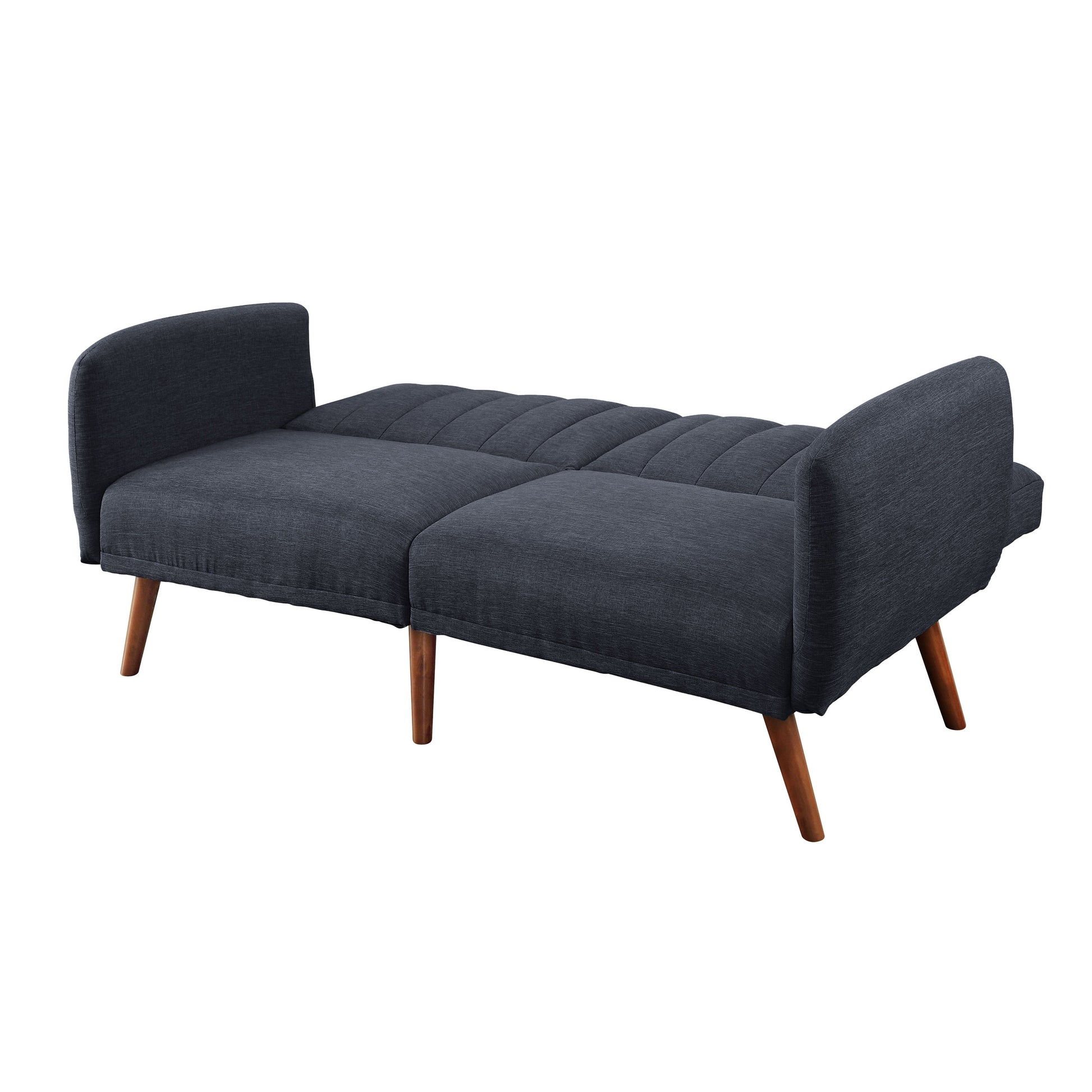 Grey And Walnut Upholstered Adjustable Sofa Grey Linen Wood Primary Living Space Split Back Modern Eucalyptus Foam Linen 2 Seat