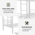 Heavy Duty Sturdy Meta Twin Over Twin With Trundle Bunk Bed L Noise Reduced Safety Guardrail No Box Spring Needed,White Box Spring Not Required Twin White Metal