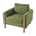 Oversized Accent Chair, Upholstered Living Room Chairs Single Sofa Chair With Walnut Legs, Curved Handrail, Green Green Teddy