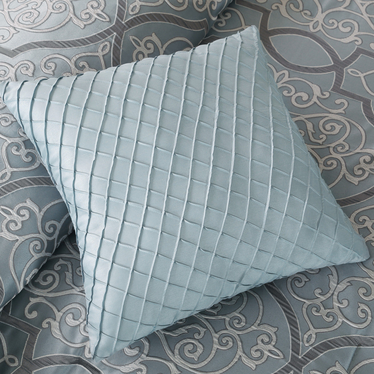 12 Piece Comforter Set With Cotton Bed Sheets Blue Queen Queen Blue Cotton