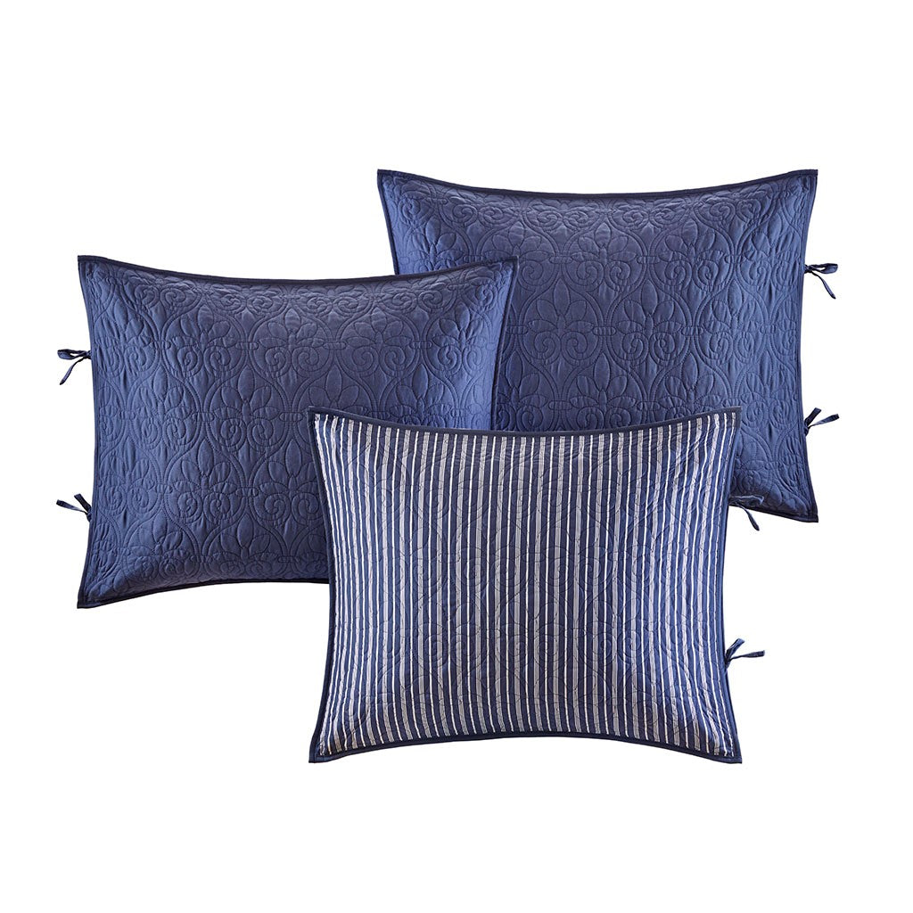 6 Piece Reversible Daybed Cover Set Navy Daybed Navy Cotton