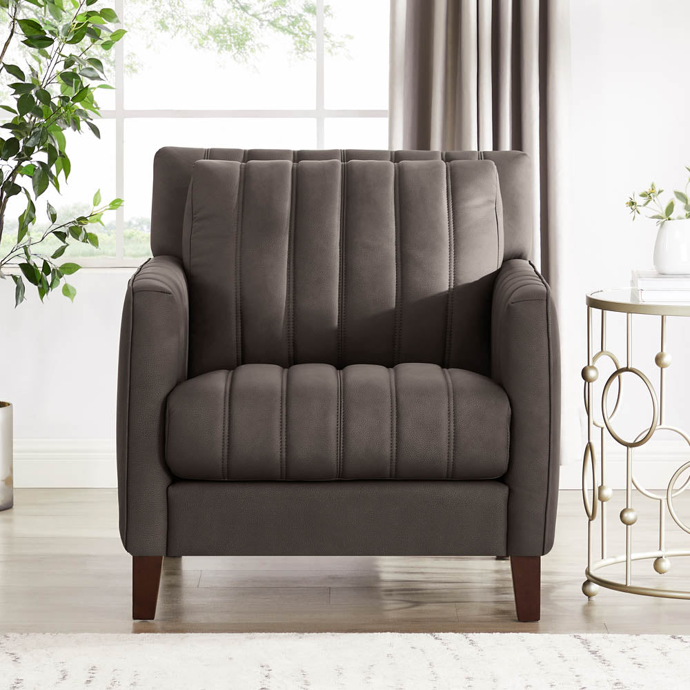 Ennis Leather Chair Chocolate Down Filling Genuine Leather