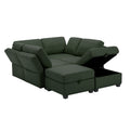 Oversized Modern 6 Seat Upholstered Sofa, Large Sectional Sofa With Storage Seats And Ottomanssofa Bed With Thick And Soft Cushions At All Sidesadjustable Arms And Backs Green Green Polyester 4 Seat
