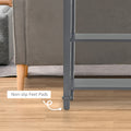 Homcom Modern Style Sofa Console Entry Hallway Table With Drawer And Shelves, Sturdy Build, And Large Storage, Grey Grey Mdf