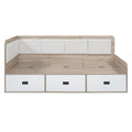 Full Size Daybed With Three Drawers And Three Storage Compartments, Nature Beige Full Beige Natural Mdf