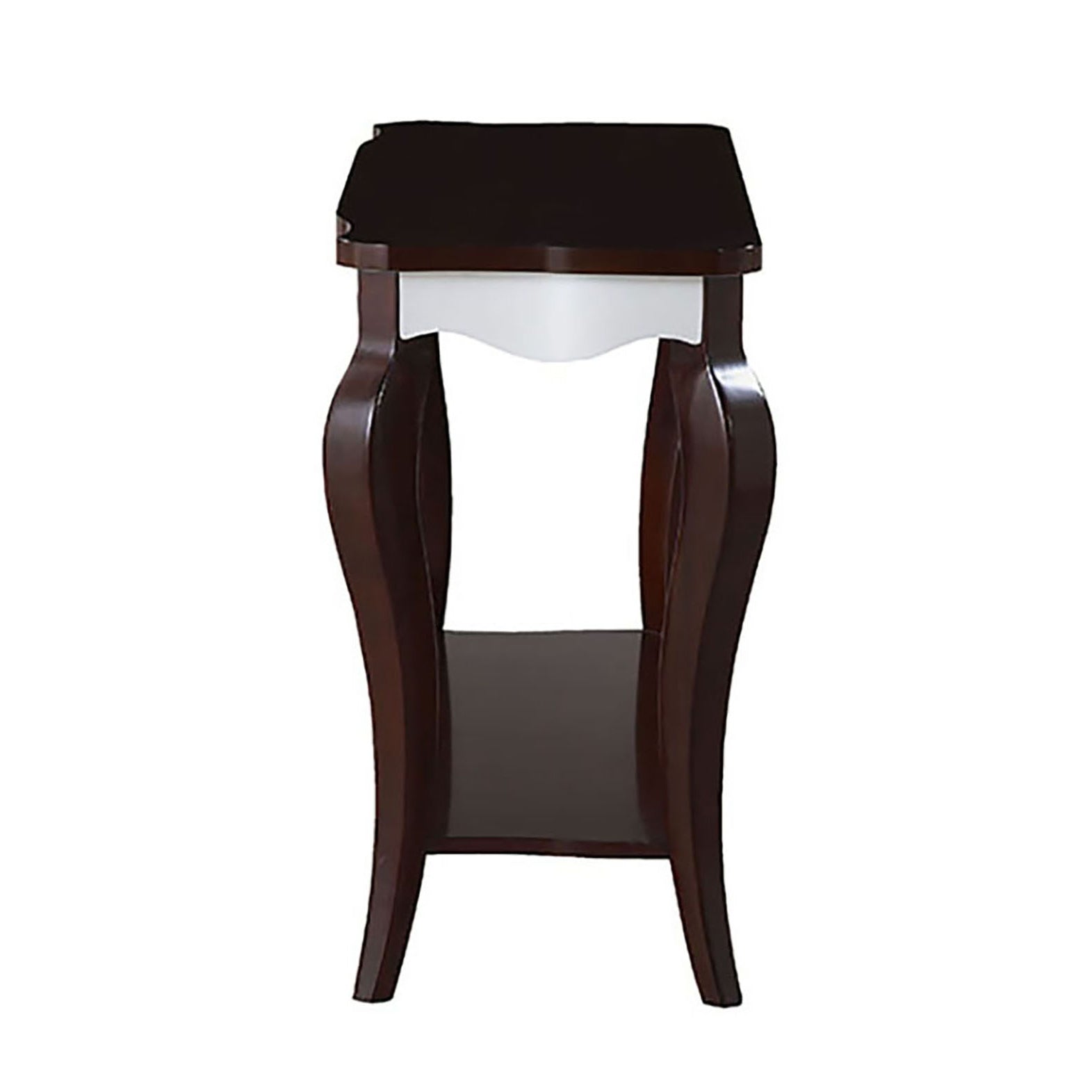 Walnut And White Sofa Table With Cabriole Leg White Walnut Primary Living Space Modern Shelves Rectangular Wood