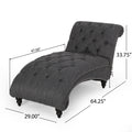 Chaise Lounge Charcoal Fabric 1 Seat