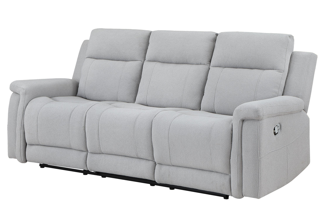 Eco Grey Reclining Sofa Gray Fabric 3 Seat