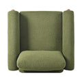 Oversized Accent Chair, Upholstered Living Room Chairs Single Sofa Chair With Walnut Legs, Curved Handrail, Green Green Teddy