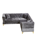 81.5 Inch Chenille Corner Sofal Shaped Sectional Couch, 5 Seater Corner Sofas With 3 Cushions For Living Room, Bedroom, Apartment, Office Grey Foam Chenille 5 Seat