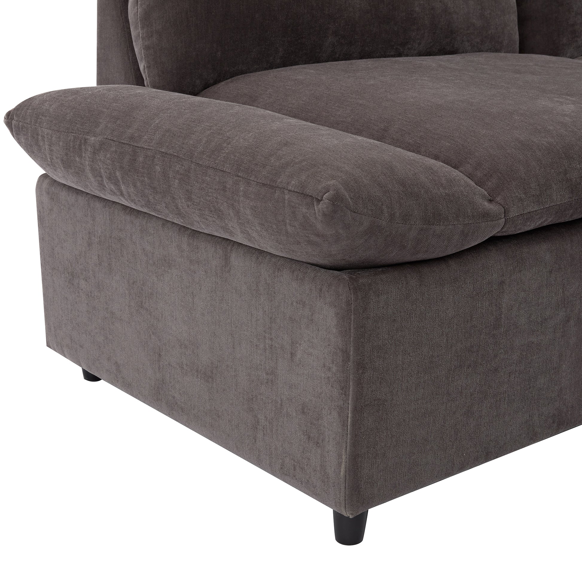 119.5'' 3 Seater Sofa With 2 Storage Unitsfor Living Room, Office, Apartment Gray Polyester 3 Seat