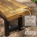 Outsunny Wooden Outdoor Garden Bench, Park Bench With Acacia Wood Seat, Front Porch Bench With Metal Frame For Conservatory, Poolside, Deck, 63