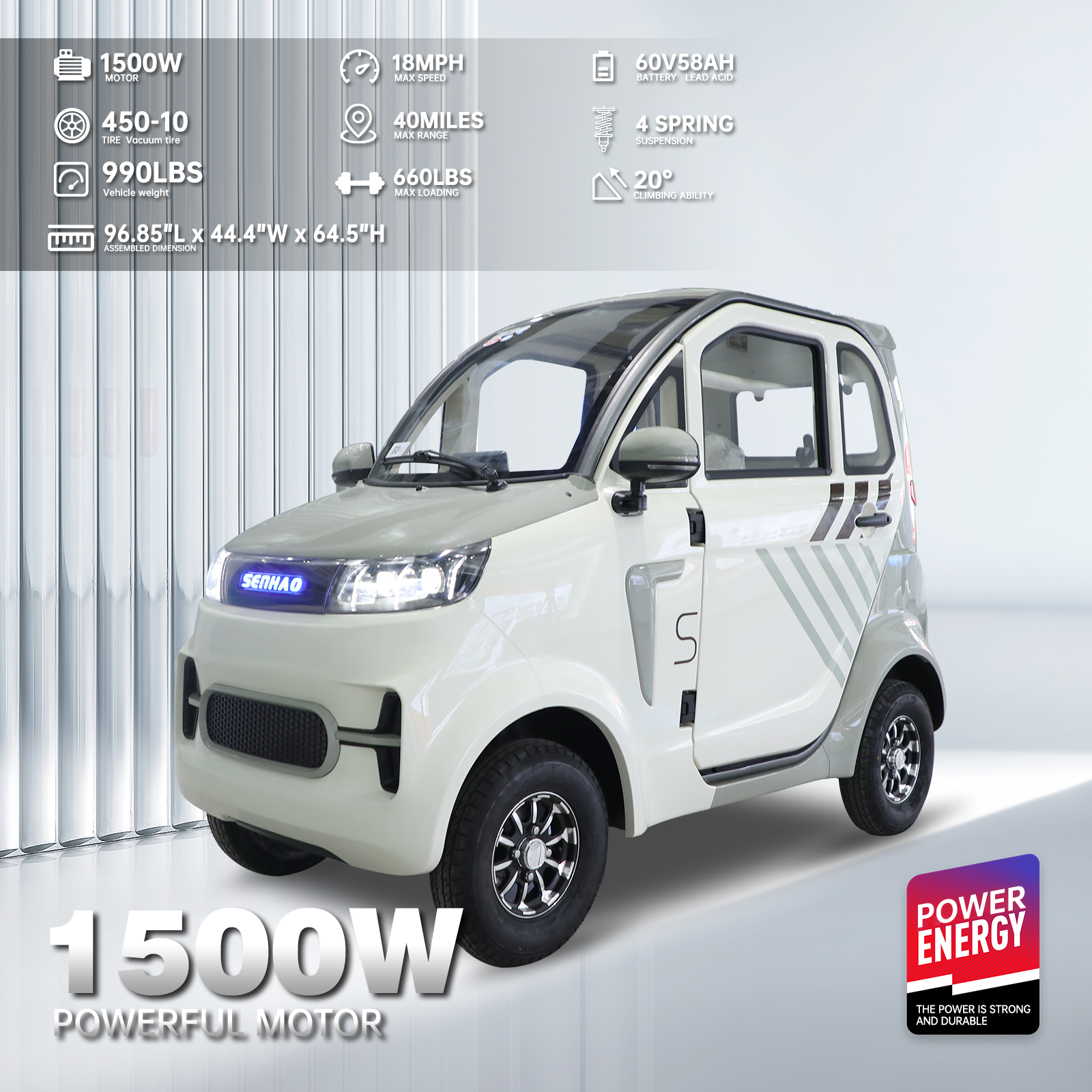 All Weather Protection: Fully Enclosed Design For Safer Travels White Silver Abs Pc