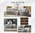 Iniko Sofa W 6 Pillows, Beige Boucle Lv02542 Beige Upholstered 3 Seat