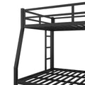Metal Full Xl Over Queen Bunk Bed For Teens And Adults,Space Saving Noise Reduced No Box Spring Needed, Black Full Xl Black Metal