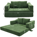 Modern Minimalist Sofa, Fold Out Sofa Bed, Convertible Chair Floor Couch & Sleeping Mattress For Living Room, Bedroom, Apartment, Removable Backrest, Green Green Chenille Soft Vintage Chenille 2 Seat