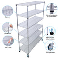 6 Tier 6000Lbs Capacity Nsf Metal Shelf Wire Shelving Unit, Heavy Duty Adjustable Storage Rack With Wheels & Shelf Liners For Commercial Grade Utility Steel Storage Rack, Chrome 84