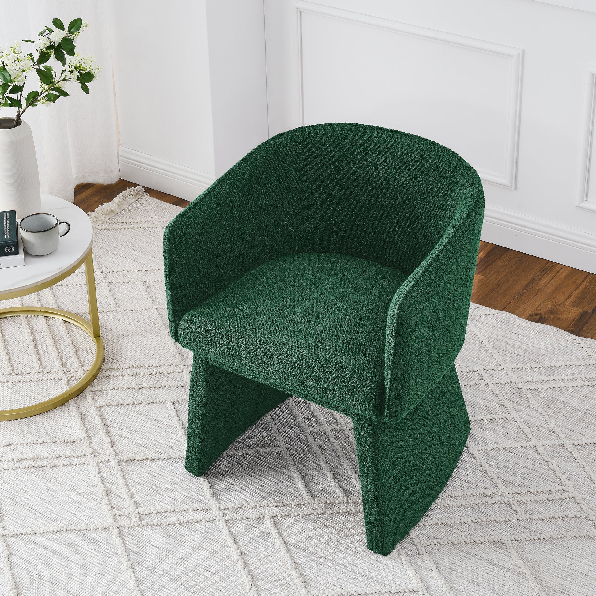 Modern Style Simple And Elegant Chair, Green Leisure Chair, Suitable For Dining Bedroom Living Room Reception Desk Assembly Required Green Green Foam
