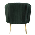 Green And Gold Tufted Back Barrel Chair Green Primary Living Space Modern Velvet