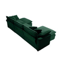 Oversized Modular Cushion Sofa, Portable Ottoman, L Shaped Corner Low Back Deep Seating Spacious Sofa Set And Sofa Bed For Home Apartment Living Room Set, Green Corduroy Green Corduroy 3 Seat