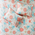 6 Piece Cotton Sateen Quilt Set With Throw Pillows Coral Full Queen Full Coral Cotton