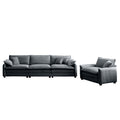 Mid Century Modern Sofa Set Of Two, One 3 Seater Sofa And One Single Seat Sofa With 2 Arm Pillows And 4 Throw Pillows,2 Pieces Sofa Set For Living Room,Grey Corduroy Fabric Grey Corduroy 4 Seat