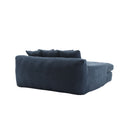 Coolmore Chenille 2 Seater Lazy Sofa With 5 Back Pillows,Comfy Sofa Deep Seat Couch For Living Room,Club Navy Navy Foam Chenille 2 Seat