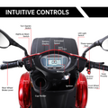 Xl3D4L Electric Mobility Recreational Travel Scooter For Adults,Mobility Scooters For Seniors, 4 Wheel Powered Mobility Scooters Red Abs Pc Abs Pc