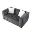 A Modern Channel Sofa Take On A Traditional Chesterfield,Grey Color,Seater Grey Velvet 2 Seat