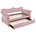 Pink Upholstered Twin Daybed With Trundle Twin Pink Wood Bedroom Contemporary Velvet Velvet