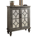 Weathered Grey 2 Door Console Table Grey Primary Living Space Modern Rubberwood Drawers Rectangular Wood