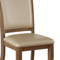 Dining Chair, Vegan Faux Leather With X Design, Set Of 2, Beige Beige Solid Wood