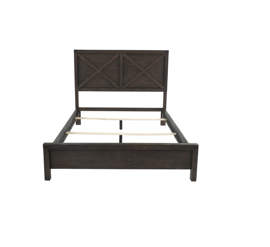 Rustic Contemporary Espresso 1Pc Queen Size Bed Wooden X Design Hb Unique Look Bedroom Furniture Box Spring Required Queen Espresso Espresso Wood Bedroom Contemporary,Modern,Transitional Rubberwood