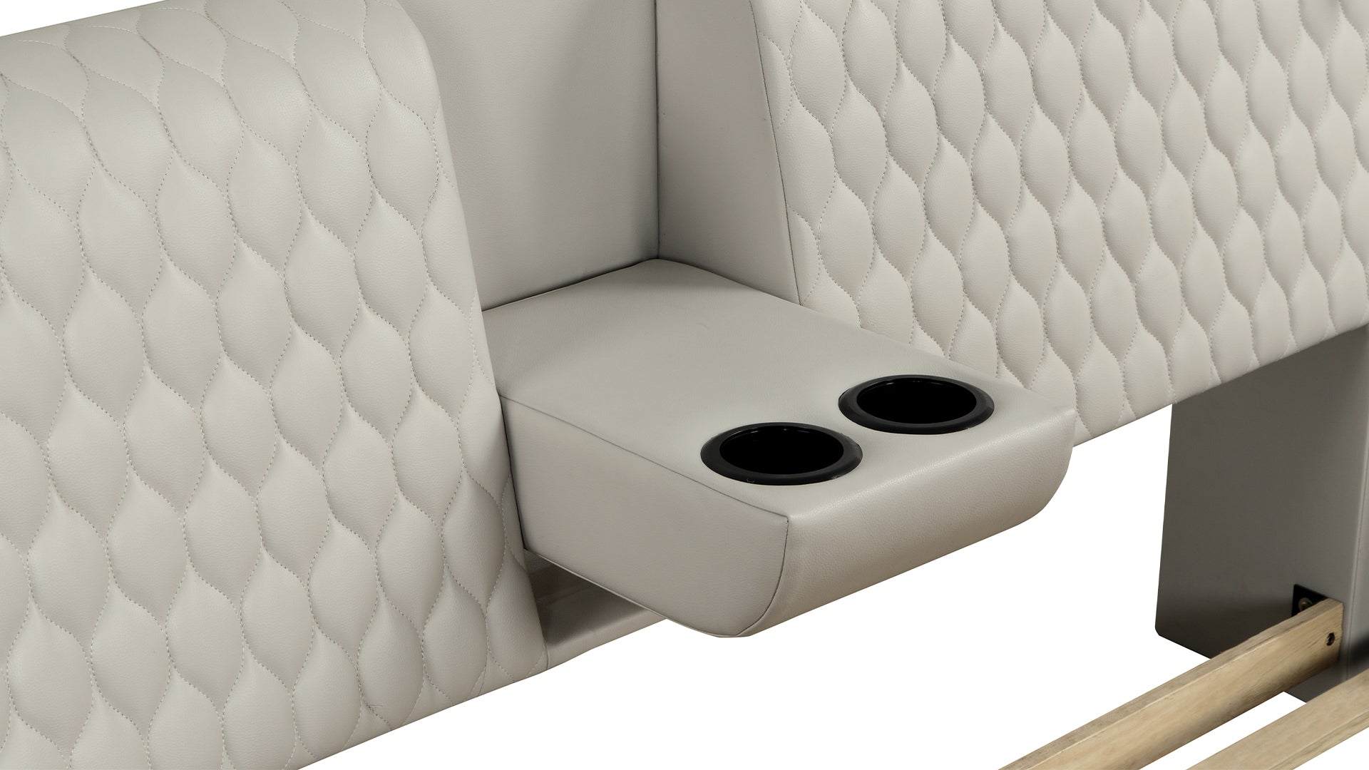 Zoya Smart Multifunctional Queen Size Bed Made With Wood In Beige Box Spring Not Required Queen Beige Wood Bedroom Contemporary,Modern Slat Beds Upholstered Faux Leather Wood