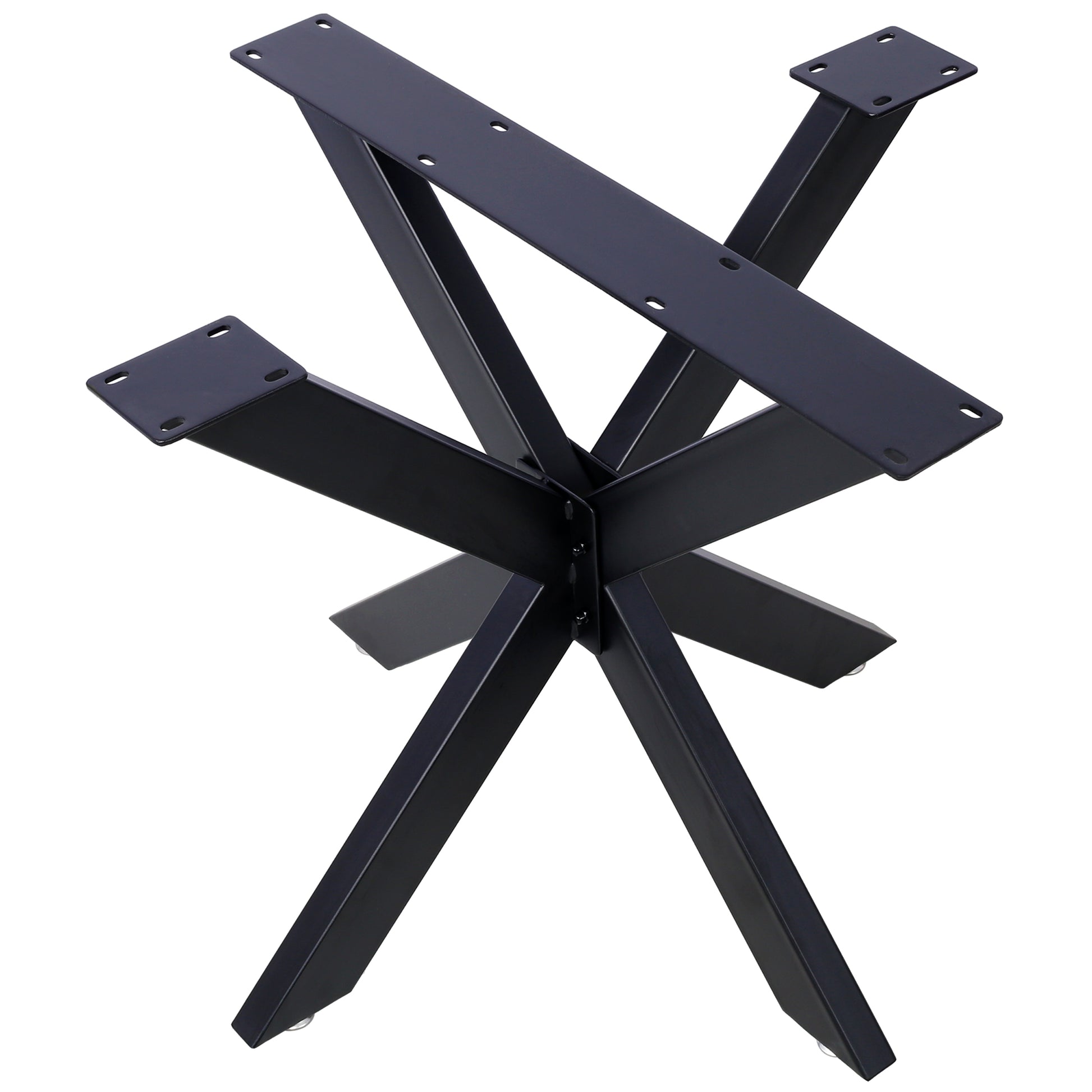 Spider Shaped Steel Table Legs,28"H X32"W X 33"D Metal Dining Table Frame,Heavy Duty Box Section Table Base,Black Country Industrial Style Metal Coffee Desk Legs Dining Legs Spider Shaped Black Steel